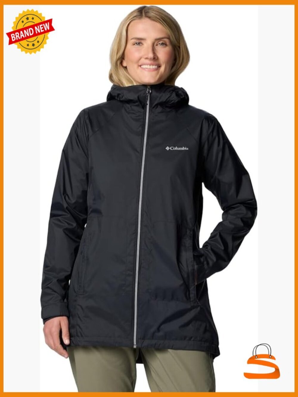 Switchback II Lined Long Jacket Rain Coat Hooded Nylon